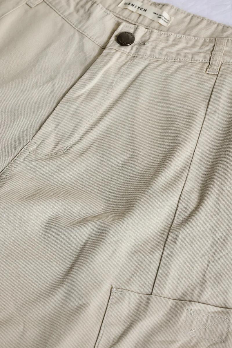 SNITCH Cream Relaxed Fit Cargo Pants